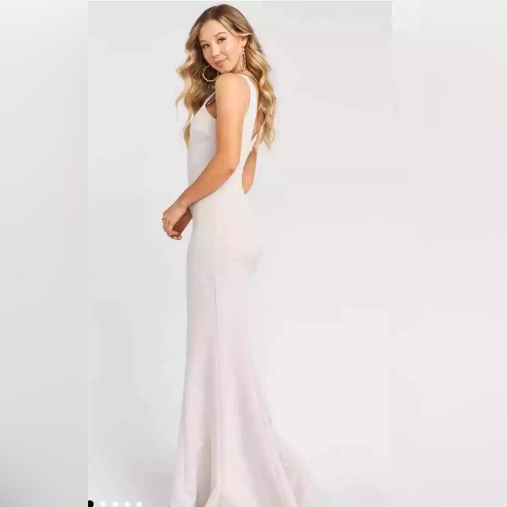 Show Me Your Mumu Morgan Gown ~ Stretch Crepe Silver Sage NWT Small